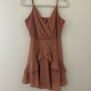 Altar'd State Purple Ruffled Tie Front Mini Dress